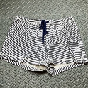 Midnight by Carole Hochman Women's Comfy Striped Navy and White Shorts Size S